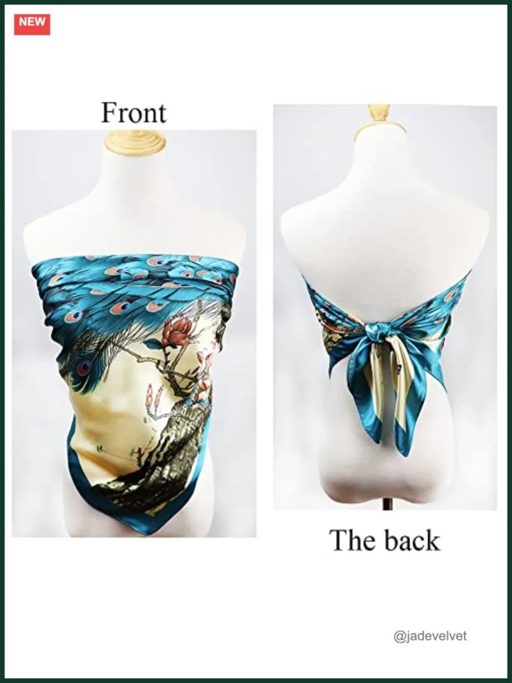 Satin Square Scarf for Women - Silk Like Hair Wrap, Headscarf, Neck Scarf,